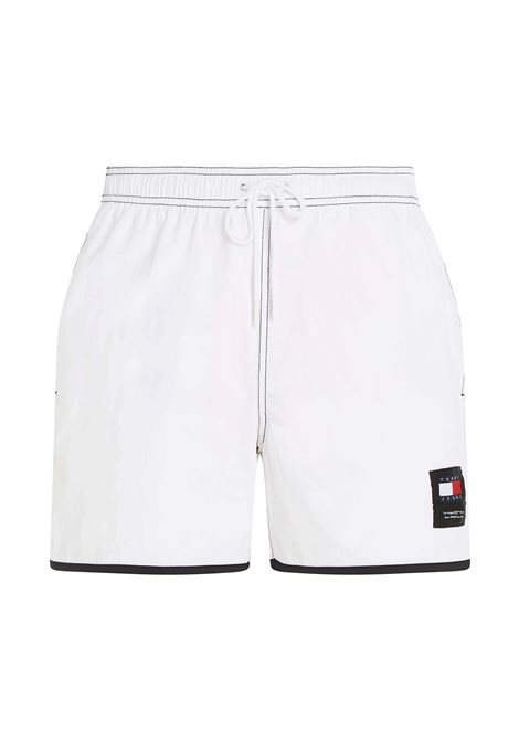 Costume Tommy Jeans a Contrasto Media Lunghezza Slim Bianco Uomo TOMMY HILFIGER SWIMWEAR | Costumi | UM0UM03149-YBR